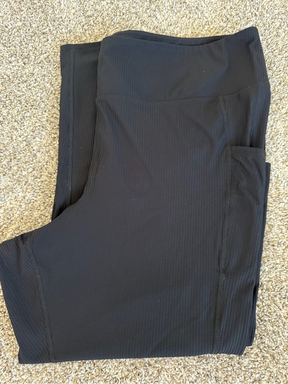 Maurice’s Black Ribbed Leggings with Pockets 3x